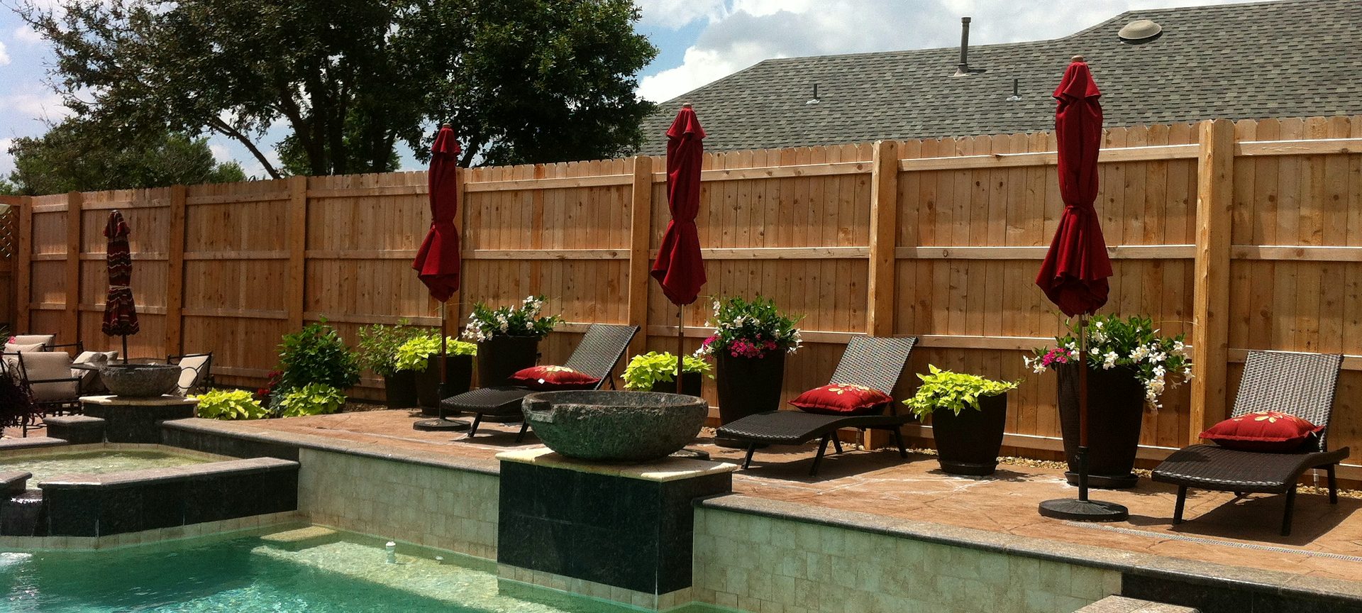 Western Red Cedar privacy fence enclosing a backyard pool